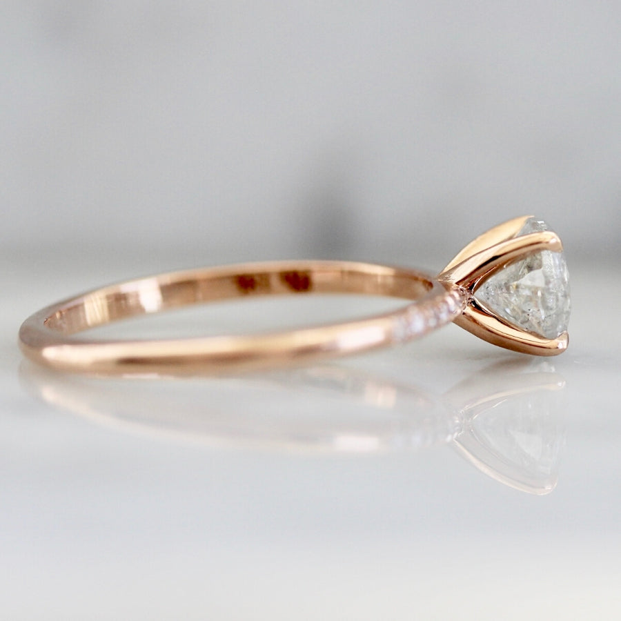 Icey Diamond Stella With Pink Diamond Pave Shoulders In Rose Gold