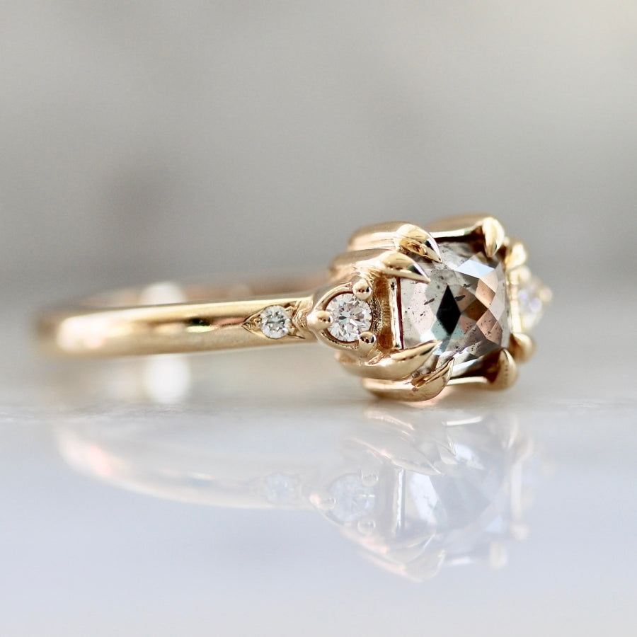 Austen Champagne Cushion Rose Cut Diamond Ring