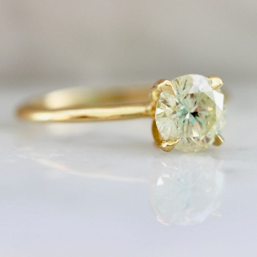 New Dawn Yellow Round Brilliant Cut Diamond Ring