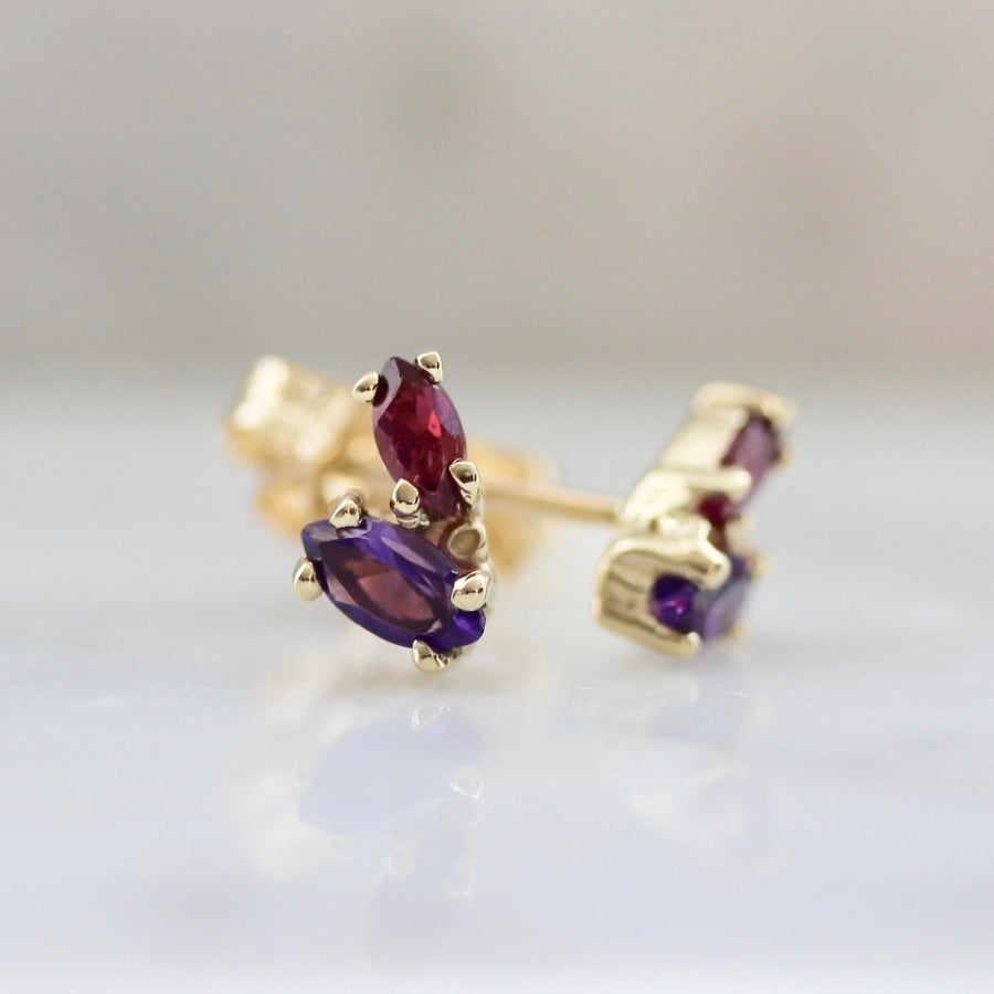 Hallows Amethyst & Rhodolite Earrings
