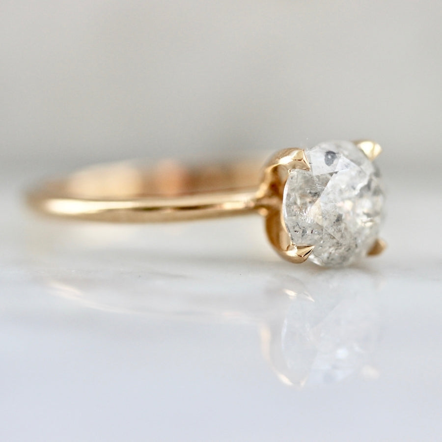 1.33 Carat Stella Salt & Pepper Round Brilliant Cut Diamond Ring