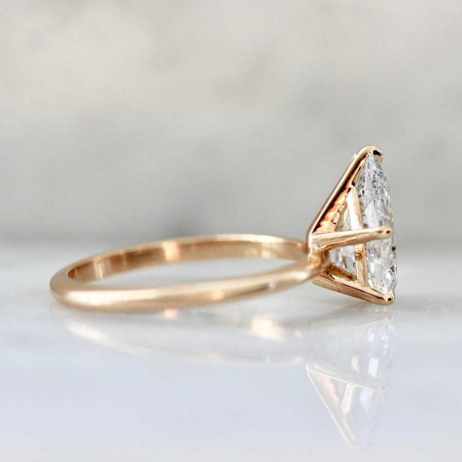 Moon Dust Salt & Pepper Pear Cut Diamond Ring