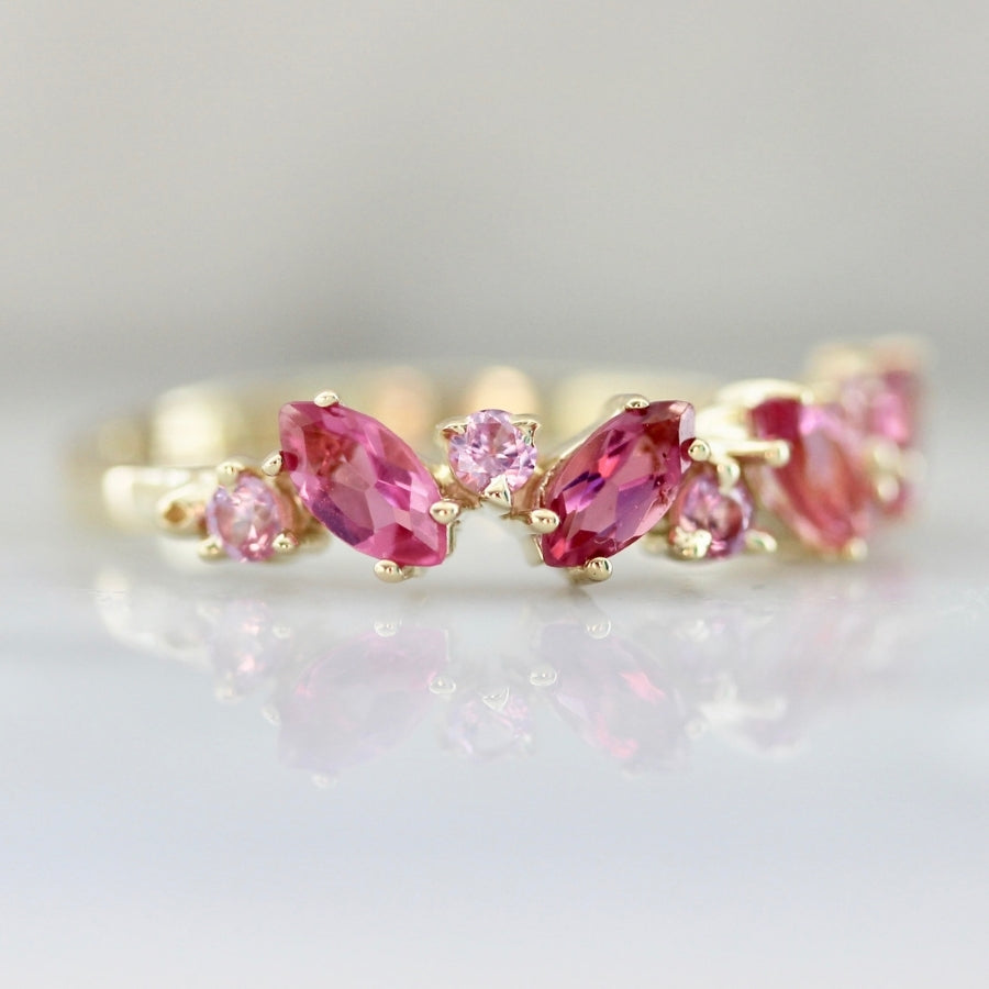 Ballroom Blitz Pink Sapphire & Tourmaline Band