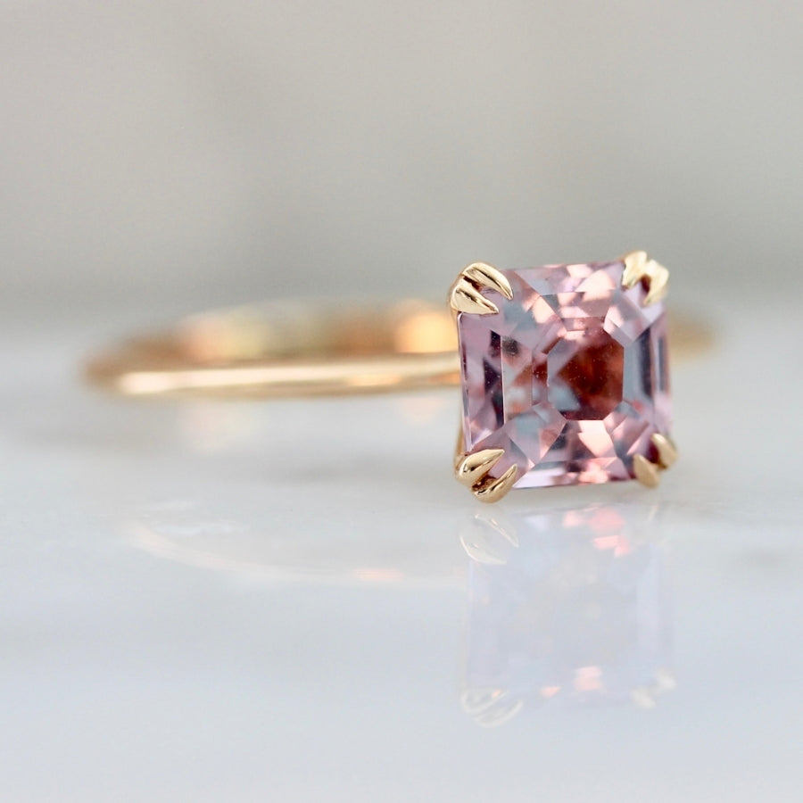 Hey Sugar Pink Square Emerald Cut Spinel Ring