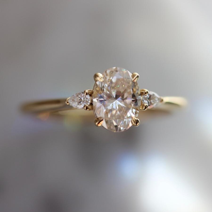 Lourdes Champagne Oval Cut Diamond Ring