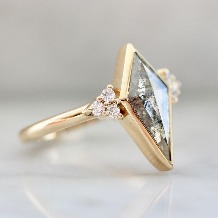 Witching Hour Salt & Pepper Kite Rose Cut Diamond Ring