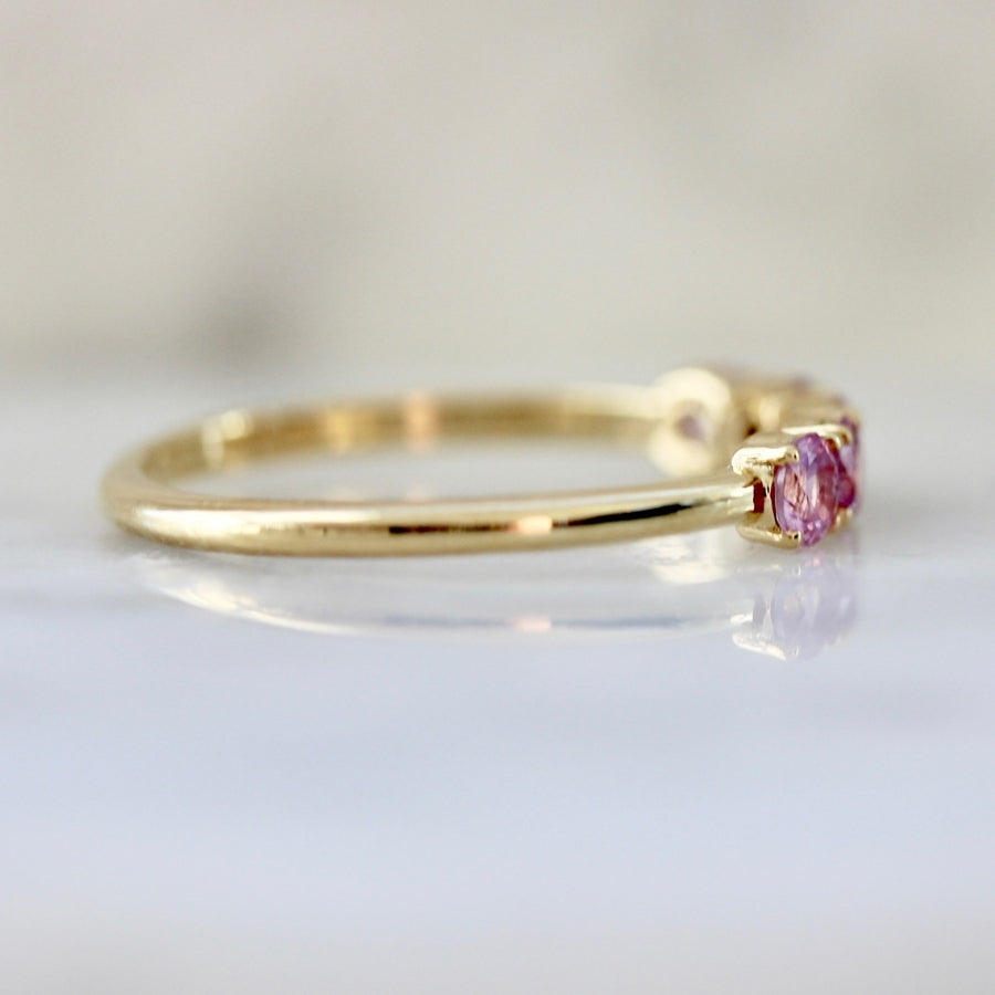 Sugar Spritz Pink Round Brilliant Cut Sapphire Band