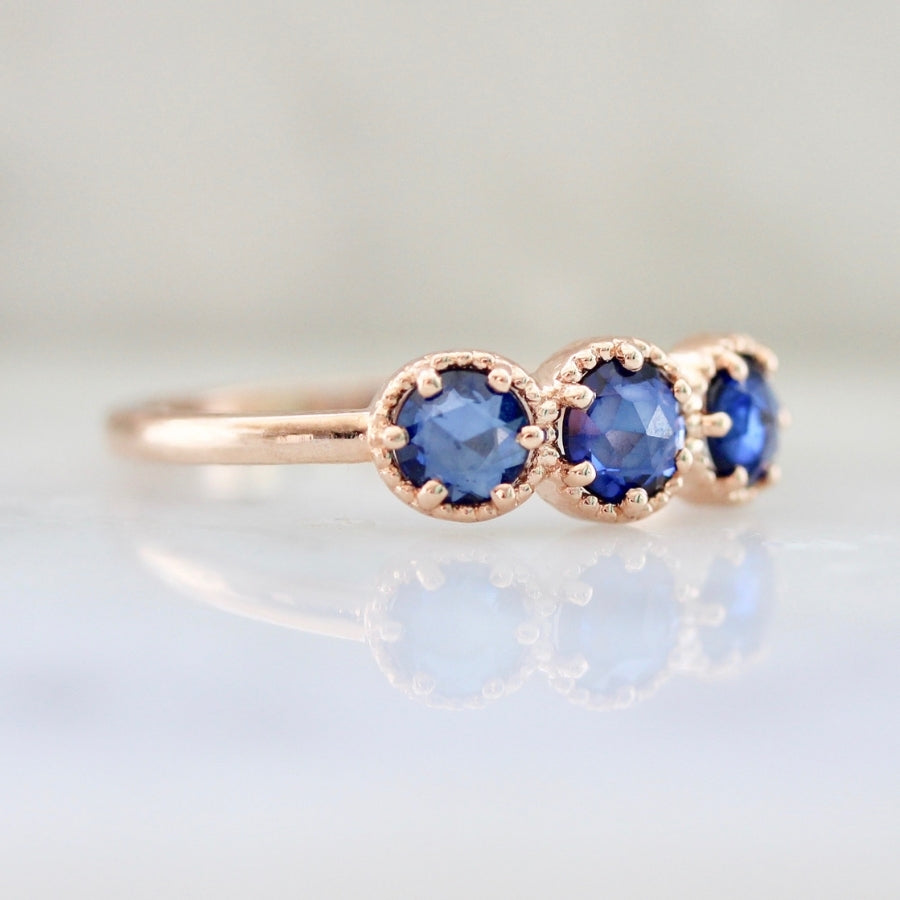 
            Vida Loca Blue Round Rose Cut Sapphire Ring