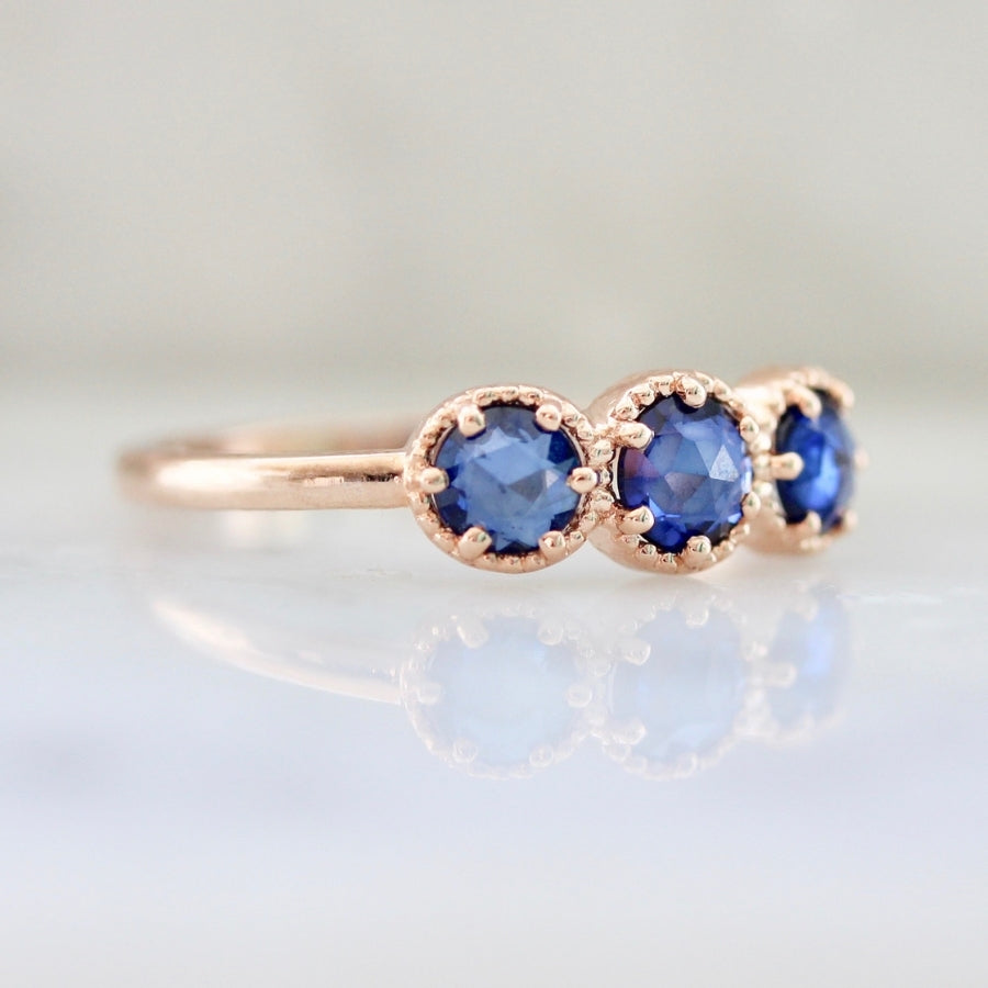 Vida Loca Blue Round Rose Cut Sapphire Ring