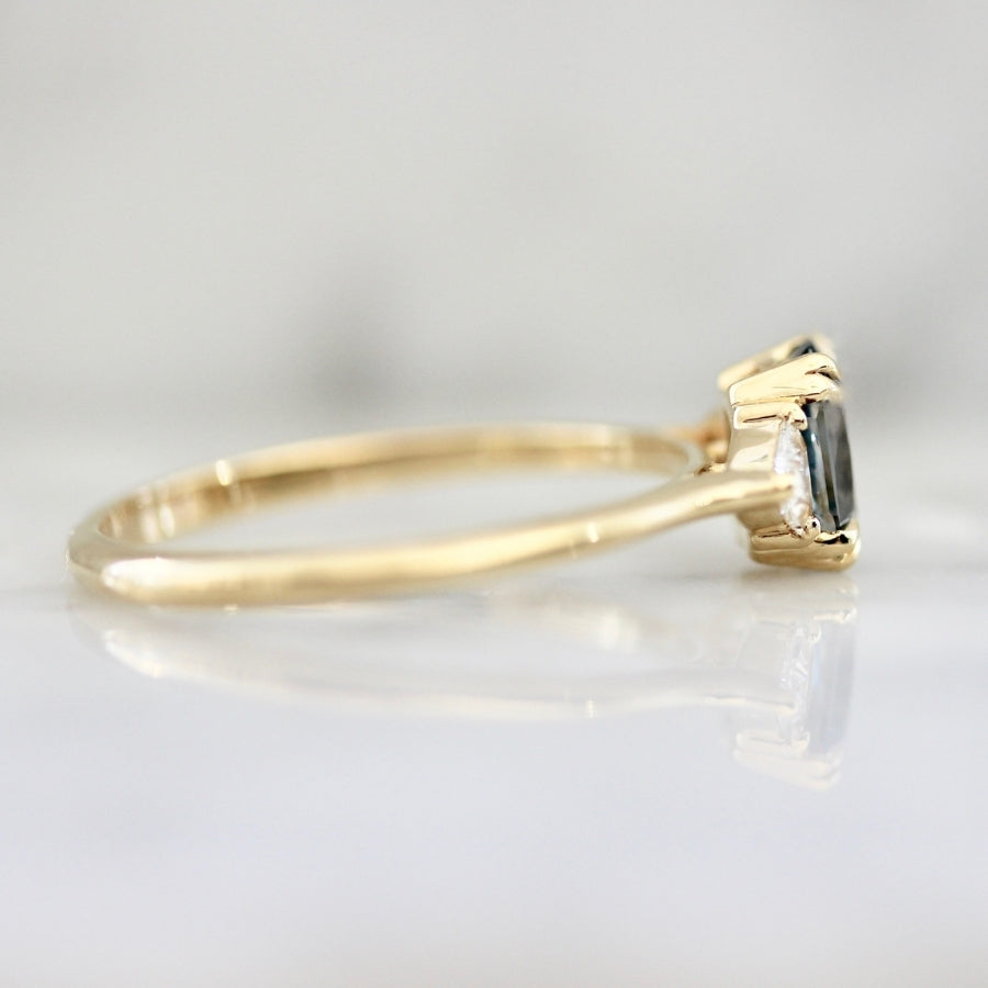 Utopia Silver-Teal Cushion Cut Spinel Ring