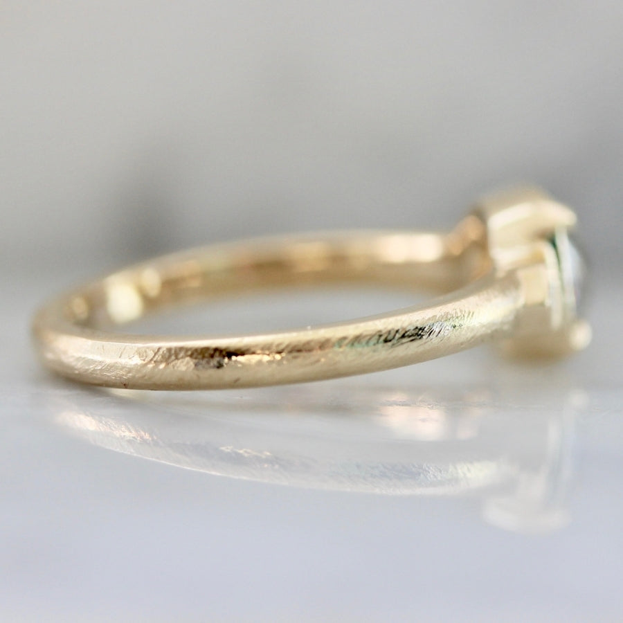 Evening Star Salt & Pepper Cushion Rose Cut Diamond Ring