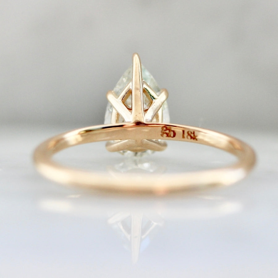 Stardust Salt & Pepper Pear Cut Diamond Ring