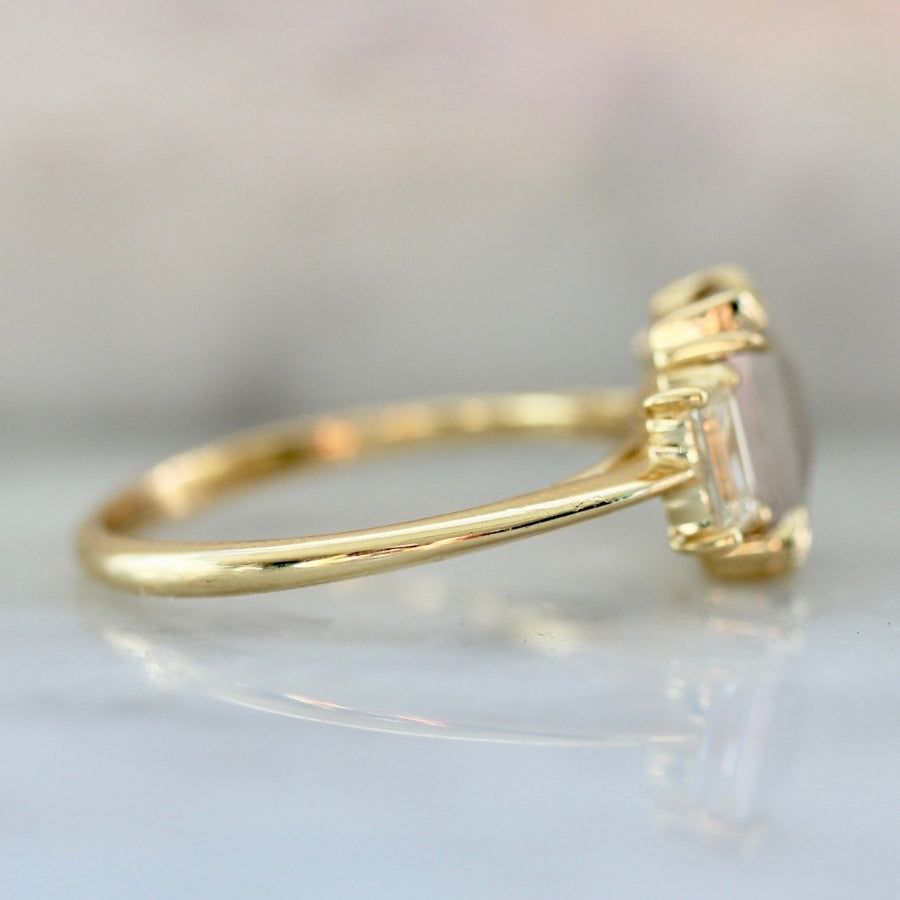 Pillow Talk Opalescent Emerald Rose Cut Diamond Ring