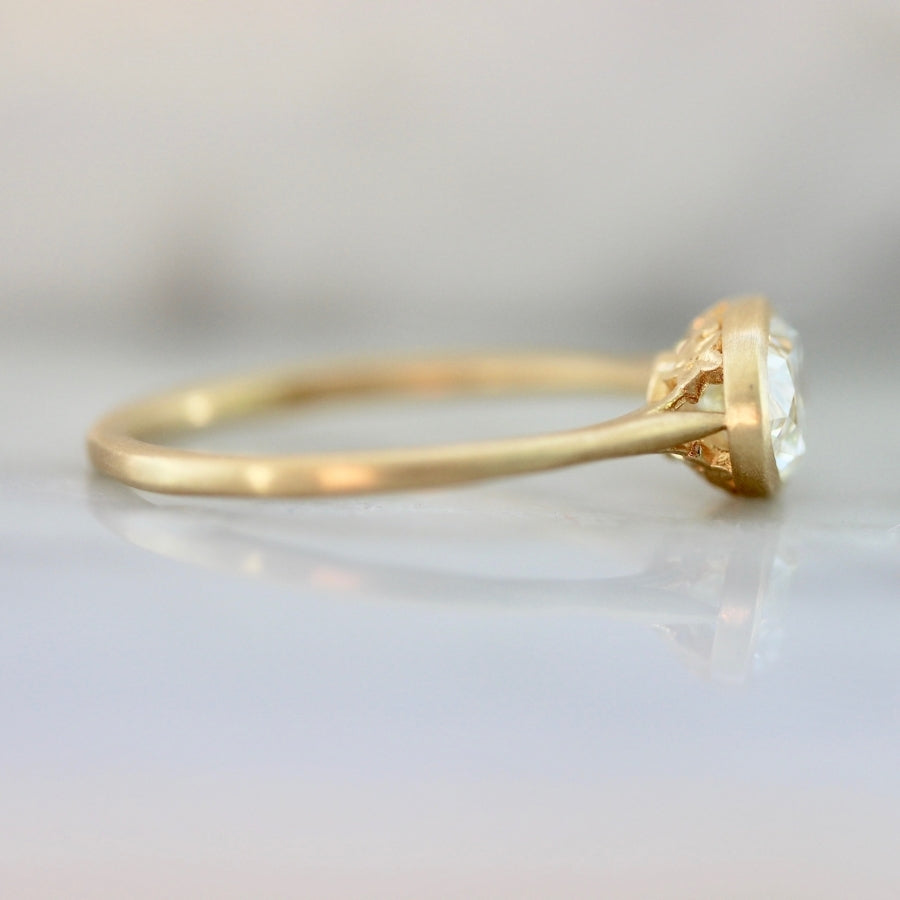 Spring Beauty Champagne Oval Cut Diamond Ring