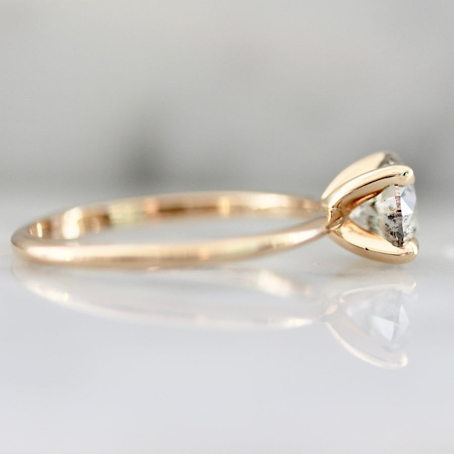 1.08 Carat Stella Salt & Pepper Round Brilliant Cut Diamond Ring