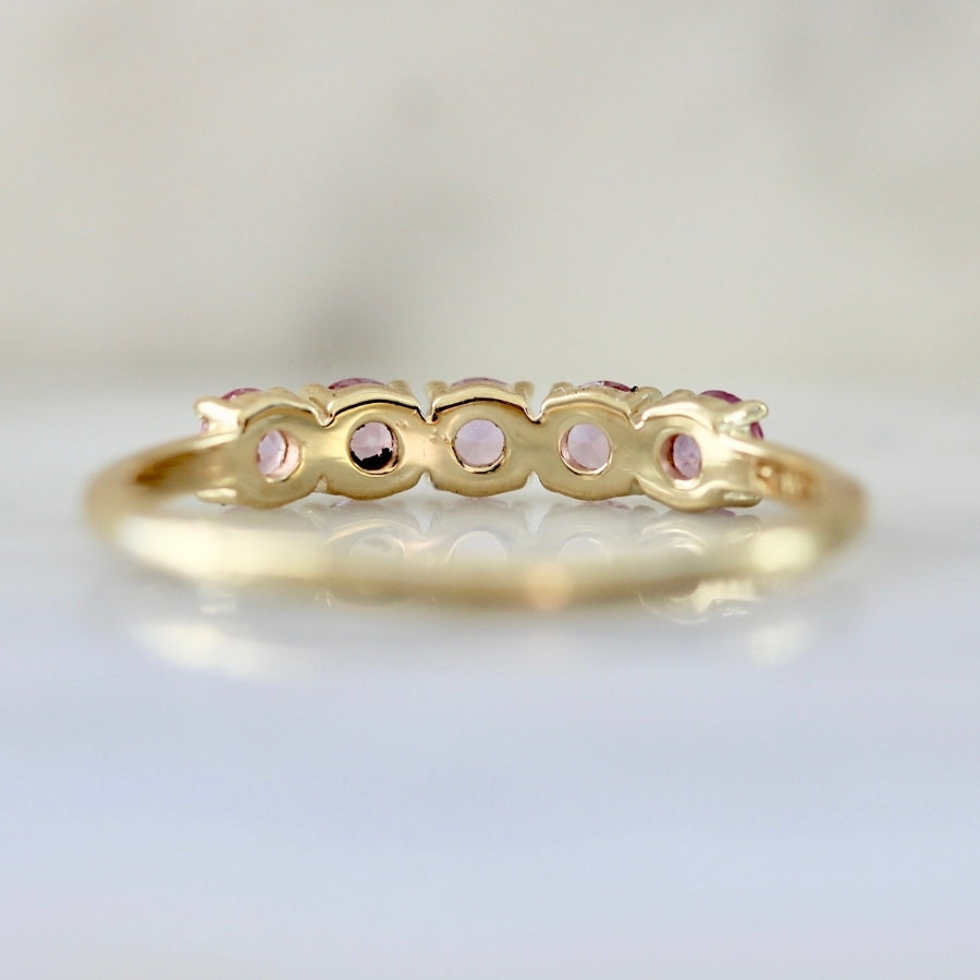 Sugar Spritz Pink Round Brilliant Cut Sapphire Band