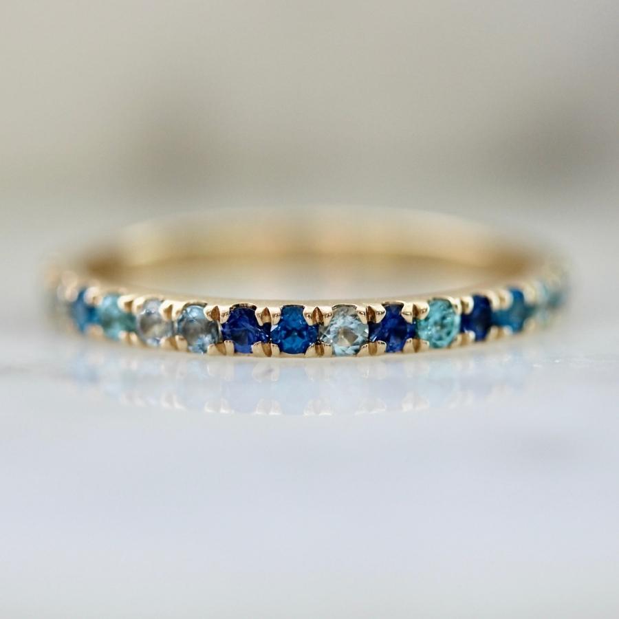 
            Funfetti Blue Round Brilliant Cut Gemstone Medley Band