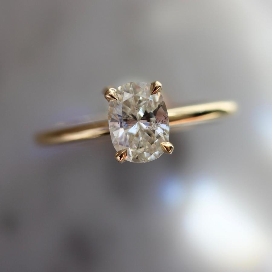 Lunch Money Salt & Pepper Cushion Cut Diamond Ring