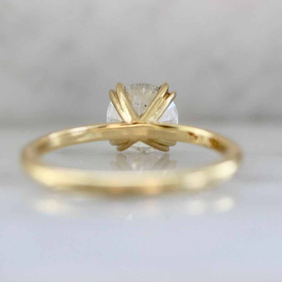 Nesa Icey Diamond Stella With Pave Shoulders In Yellow Gold