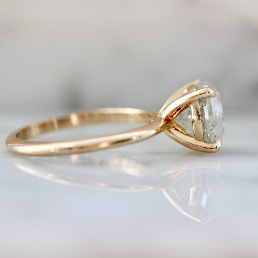 Moonflower 3.00 Carat Icey Round Brilliant Cut Diamond Ring