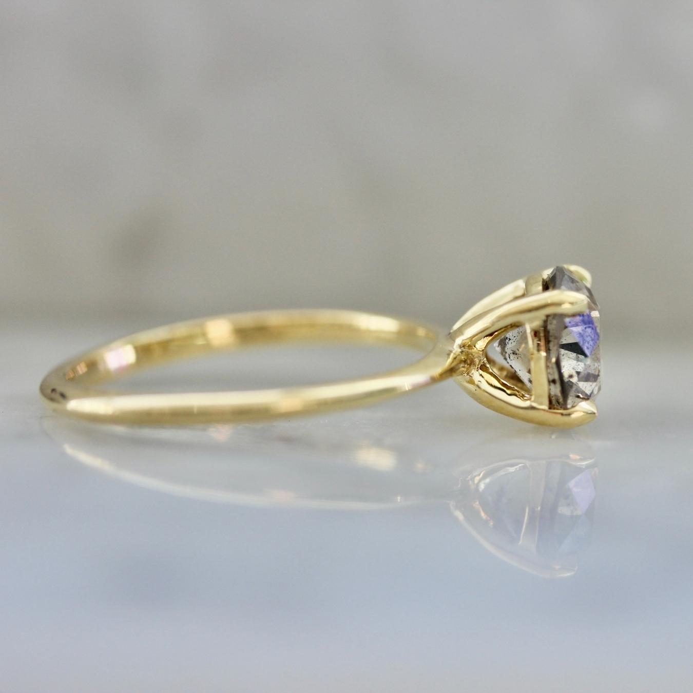 1.77 Carat Stella Salt & Pepper Round Brilliant Cut Diamond Ring