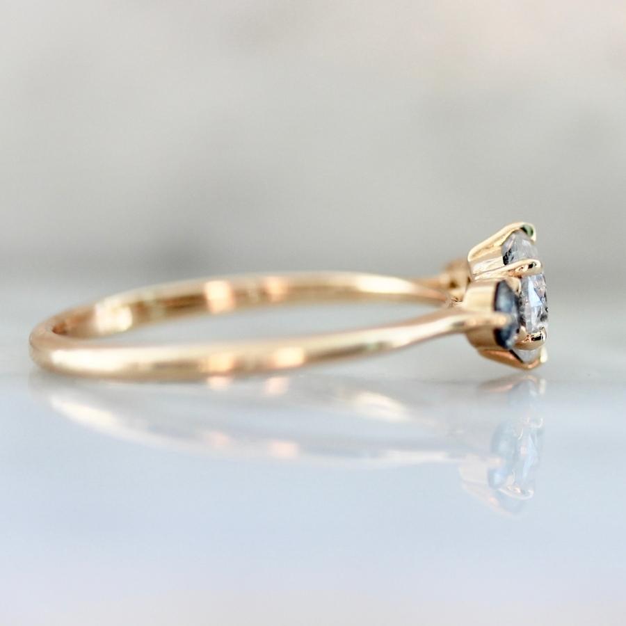 Divination Three Stone Salt & Pepper Diamond Ring