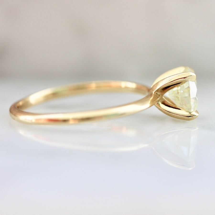 New Dawn Yellow Round Brilliant Cut Diamond Ring