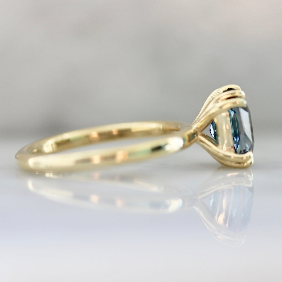 Baja Babe Light Teal Radiant Cut Sapphire Ring
