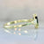 Golden Slipper Bi-Color Green Emerald Cut Sapphire Ring