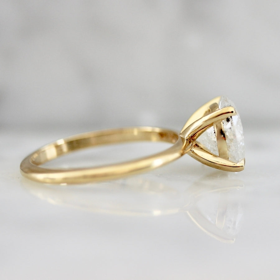 2.52 Carat Stella Icey Salt & Pepper Round Brilliant Cut Diamond Ring