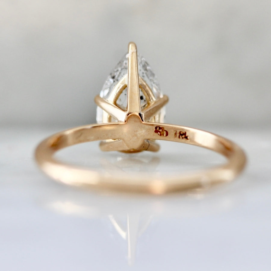 Moon Dust Salt & Pepper Pear Cut Diamond Ring