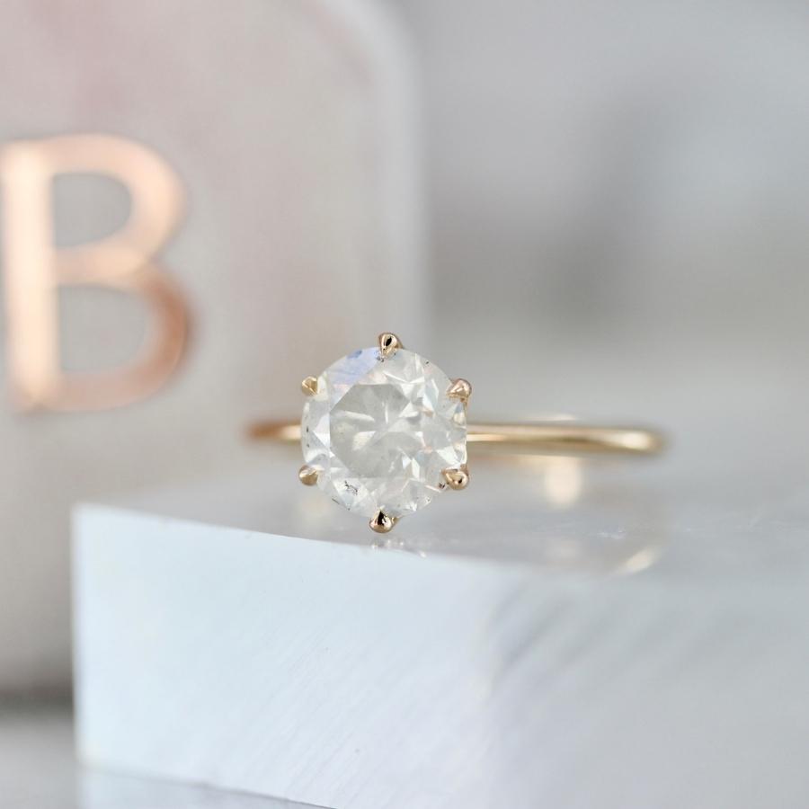 1.75 Carat Bella Icy Salt & Pepper Round Brilliant Cut Diamond Ring