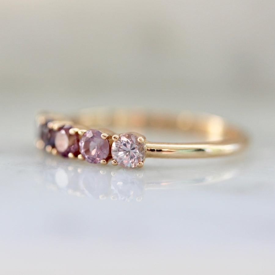 Royal Flush Purple Ombré Round Brilliant Cut Spinel Band