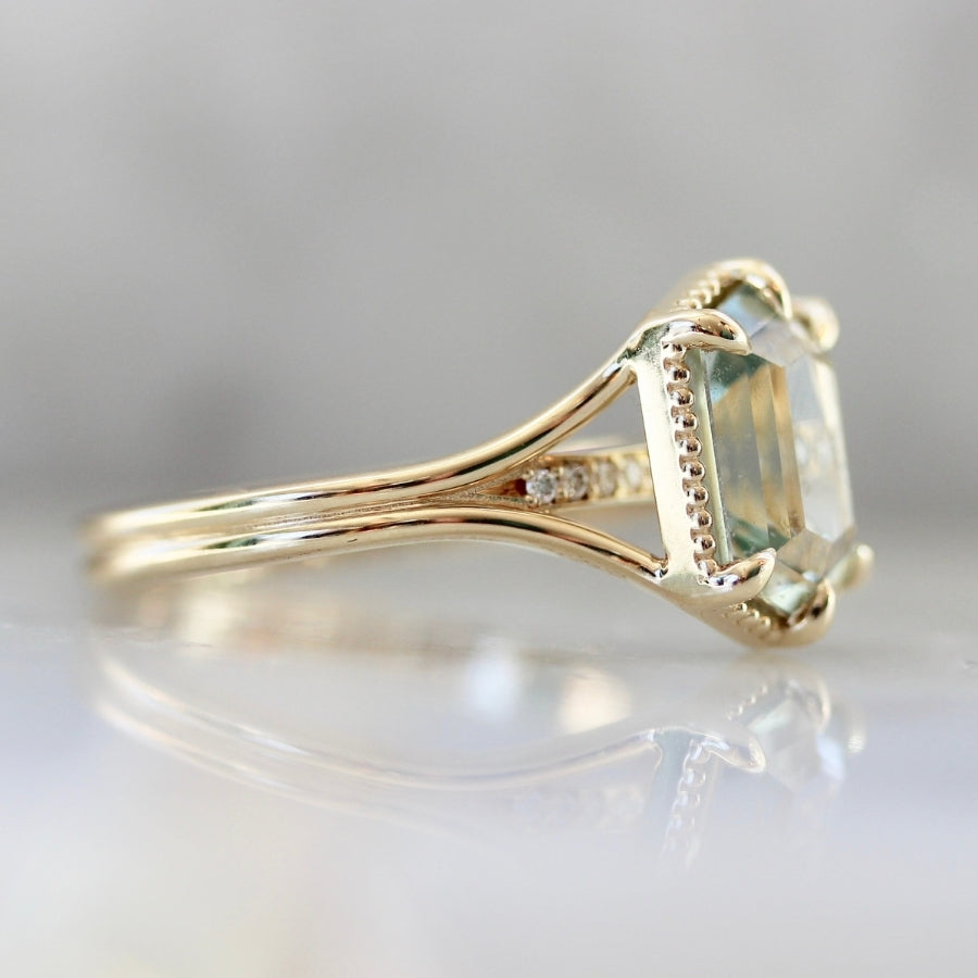 Mint To Be Hexagon Cut Sapphire Ring