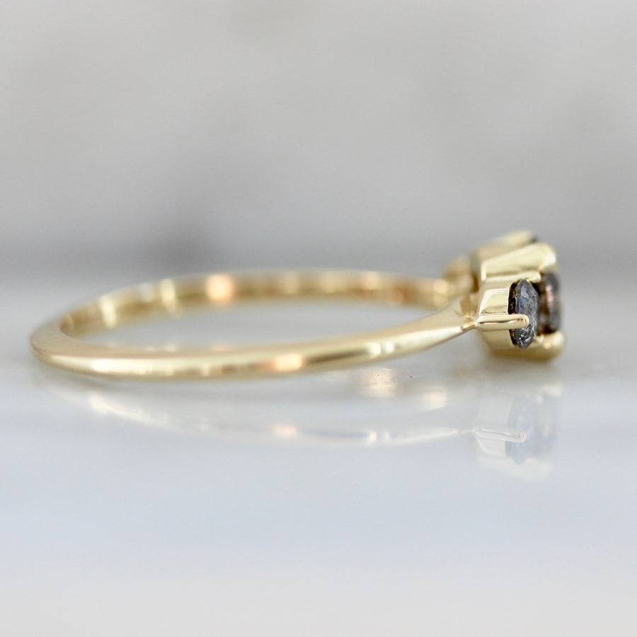 Interstellar Salt & Pepper Diamond Trilogy Ring