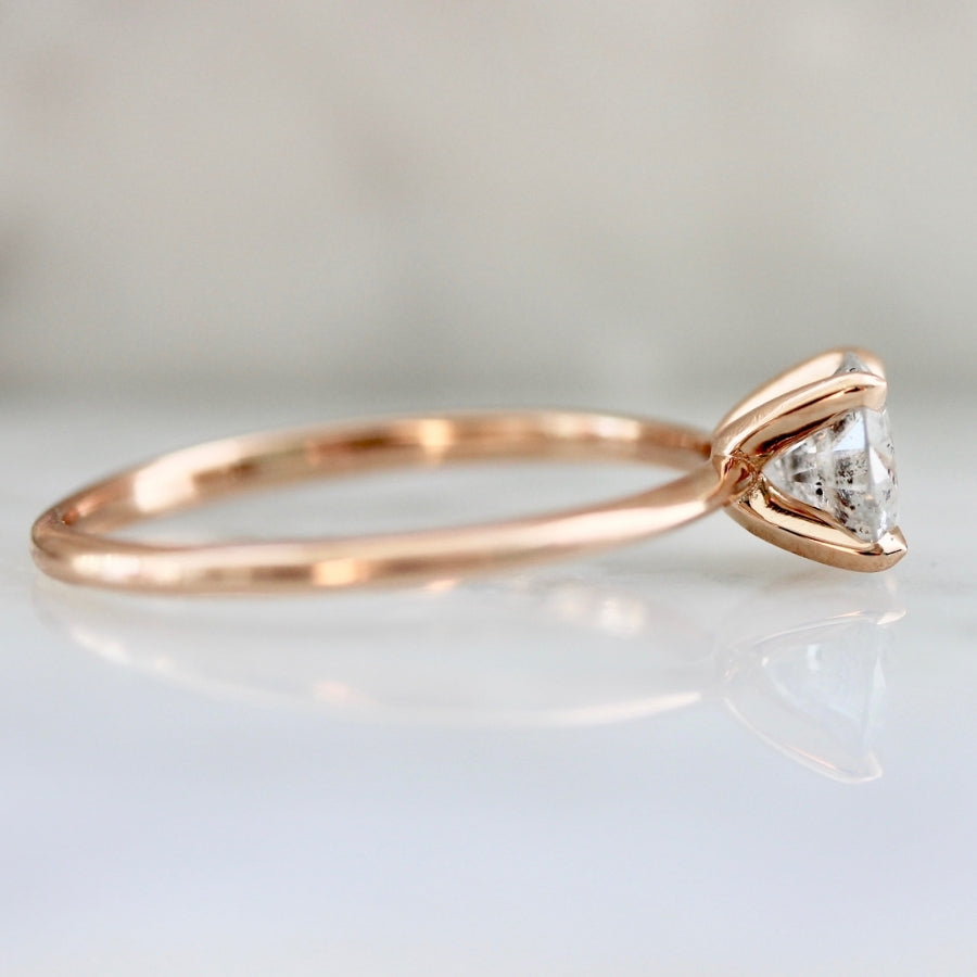 .74 Carat Stella Salt & Pepper Round Brilliant Cut Diamond Ring