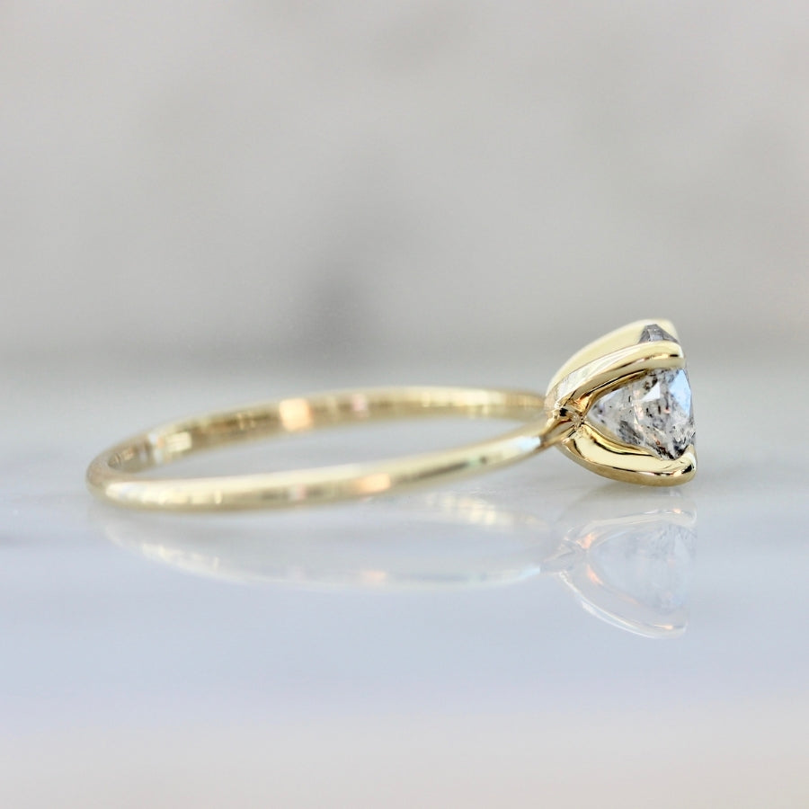 1.01 Carat Stella Salt & Pepper Round Brilliant Cut Diamond Ring