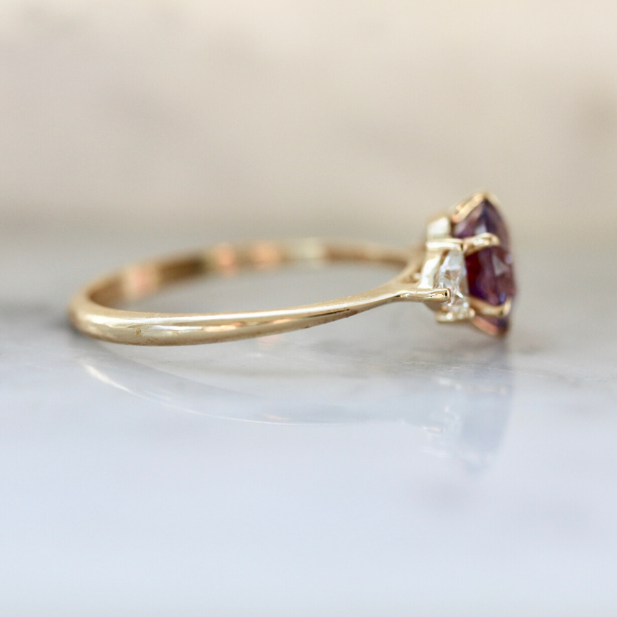 Lucia Purple Spinel and Diamond Ring