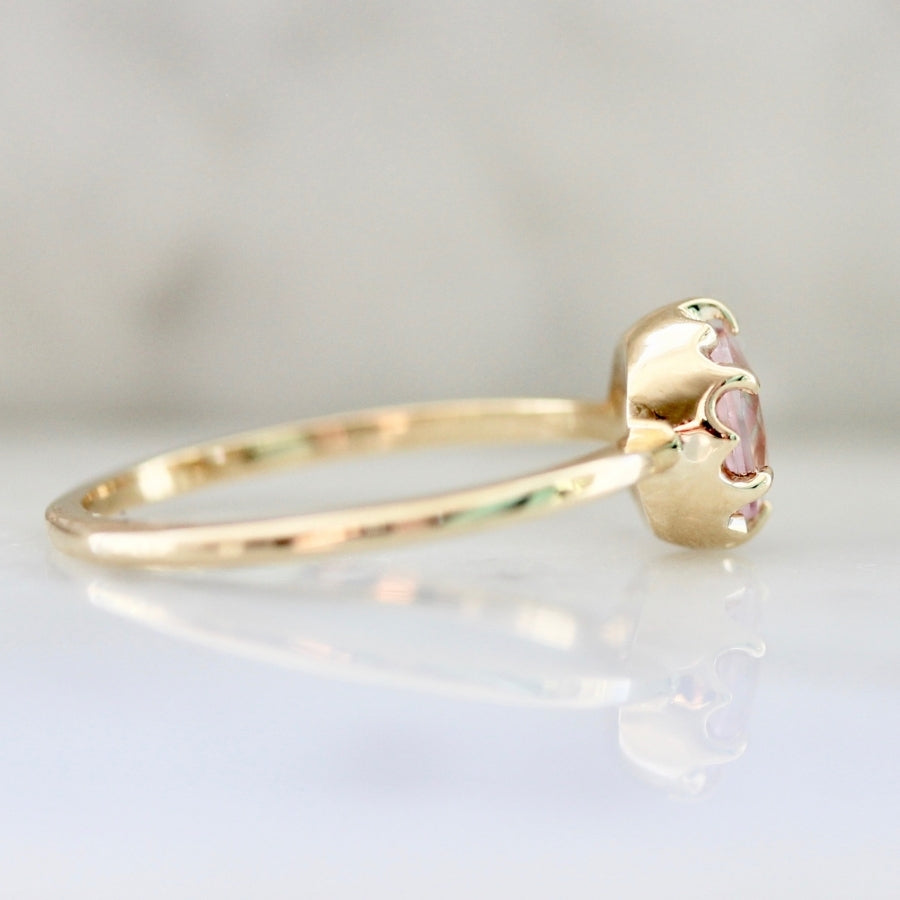 Desert Flower Pink Round Brilliant Cut Morganite Ring