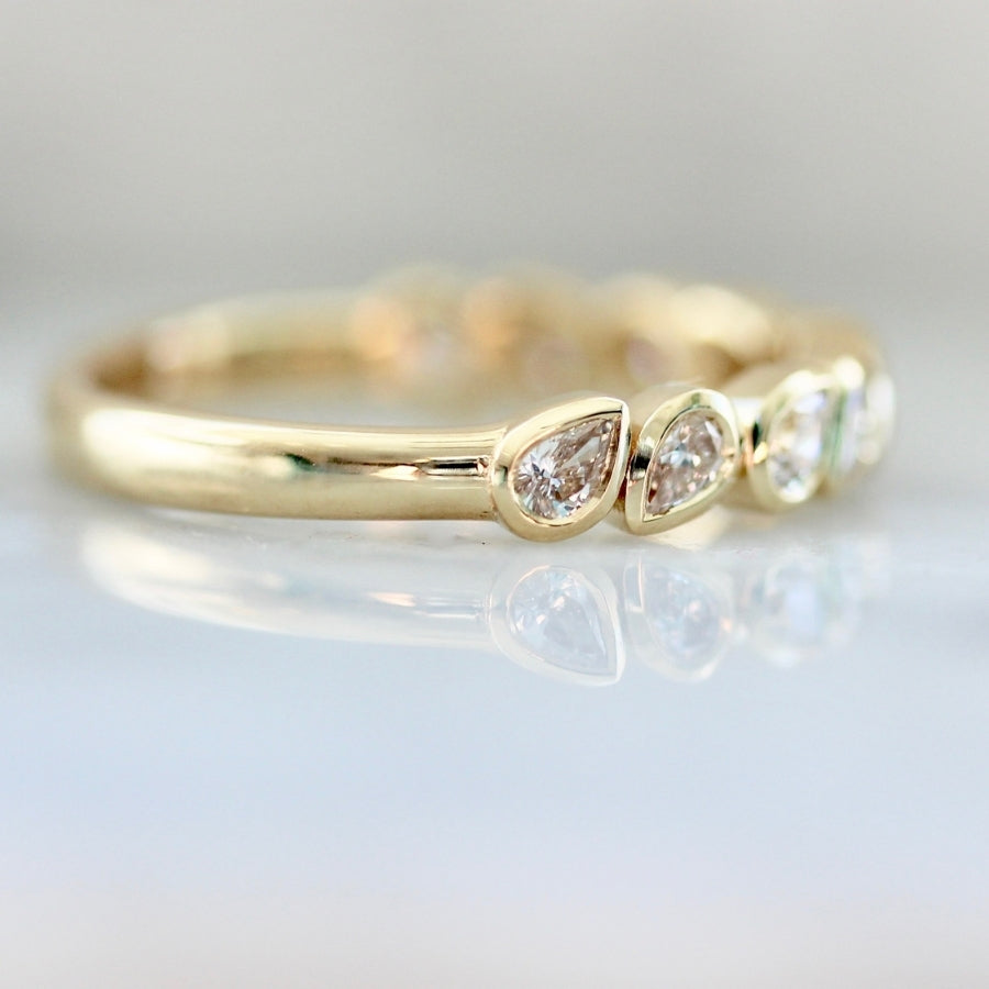 Drops of Starlight White Pear Cut Diamond Band