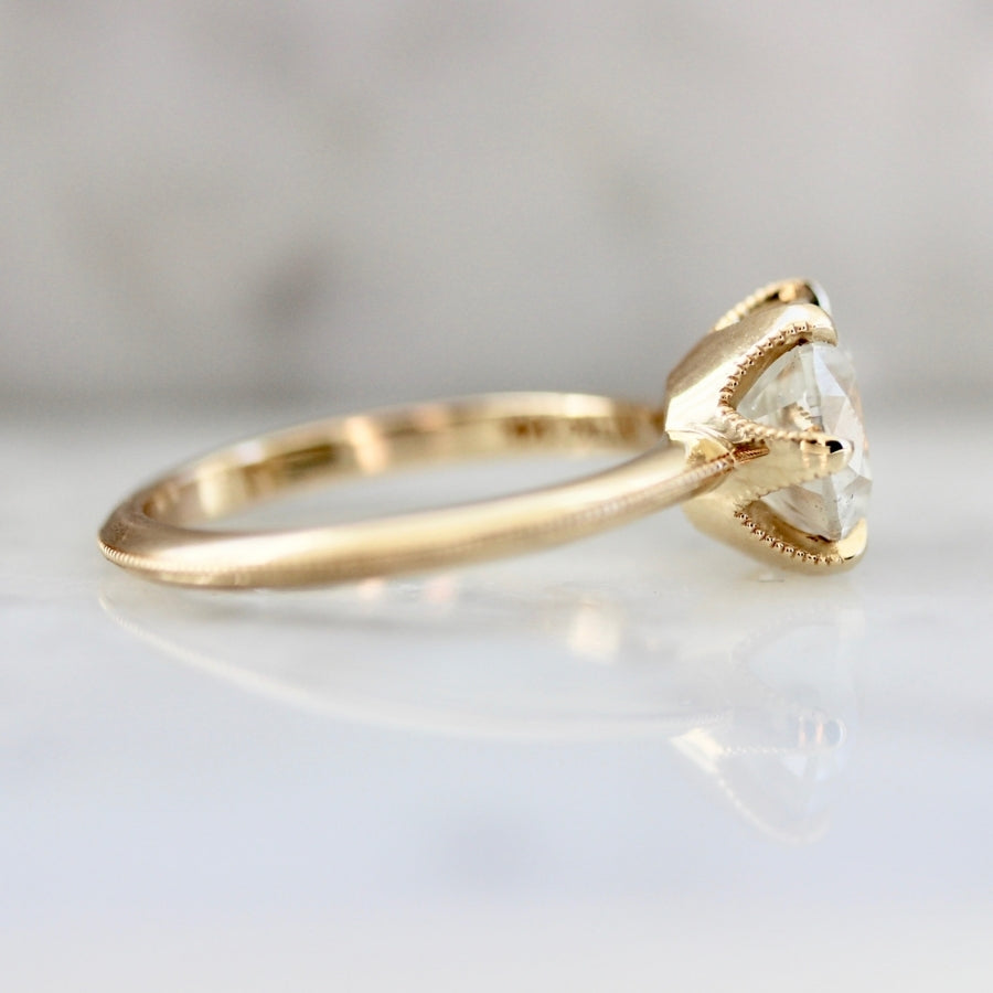 Viola Icey Round Brilliant Cut Diamond Ring in Yellow Gold