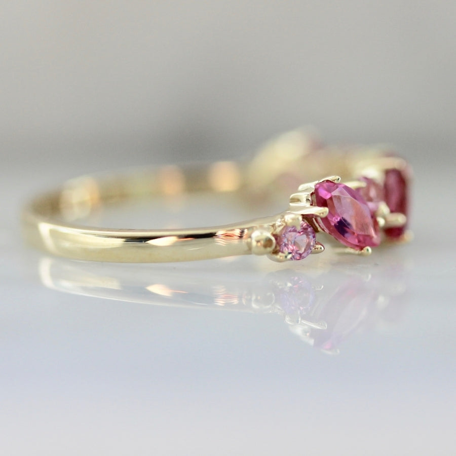Ballroom Blitz Pink Sapphire & Tourmaline Band