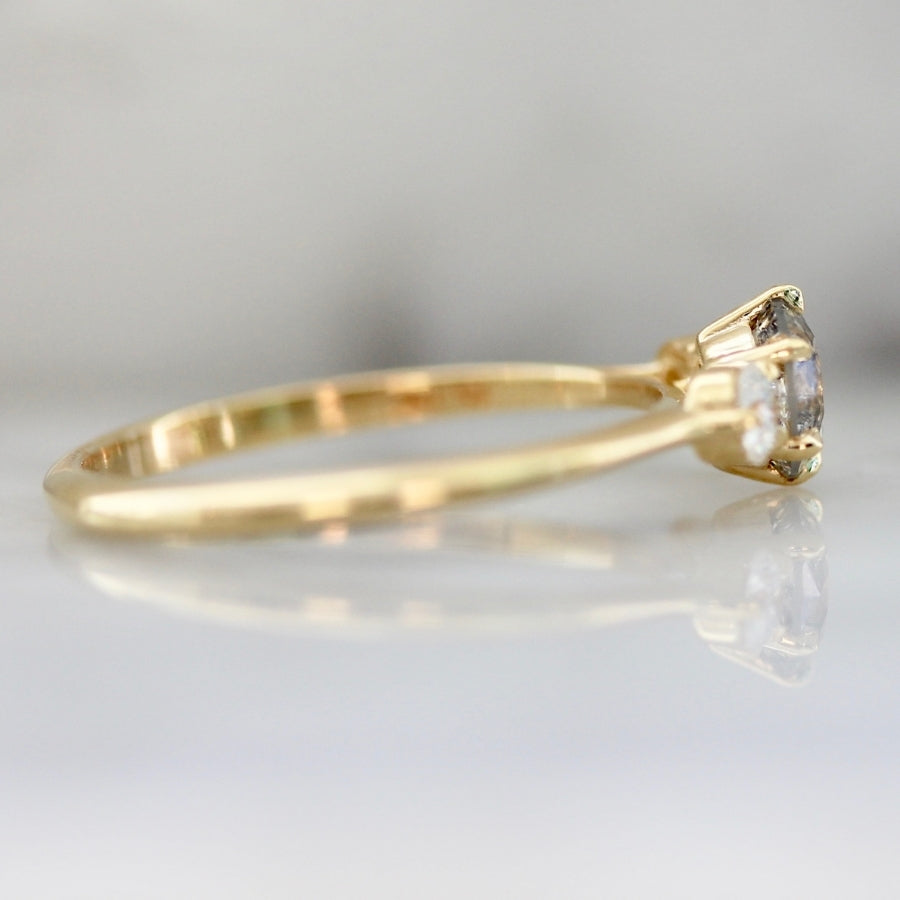 Empress Salt & Pepper Round Brilliant Cut Diamond Ring