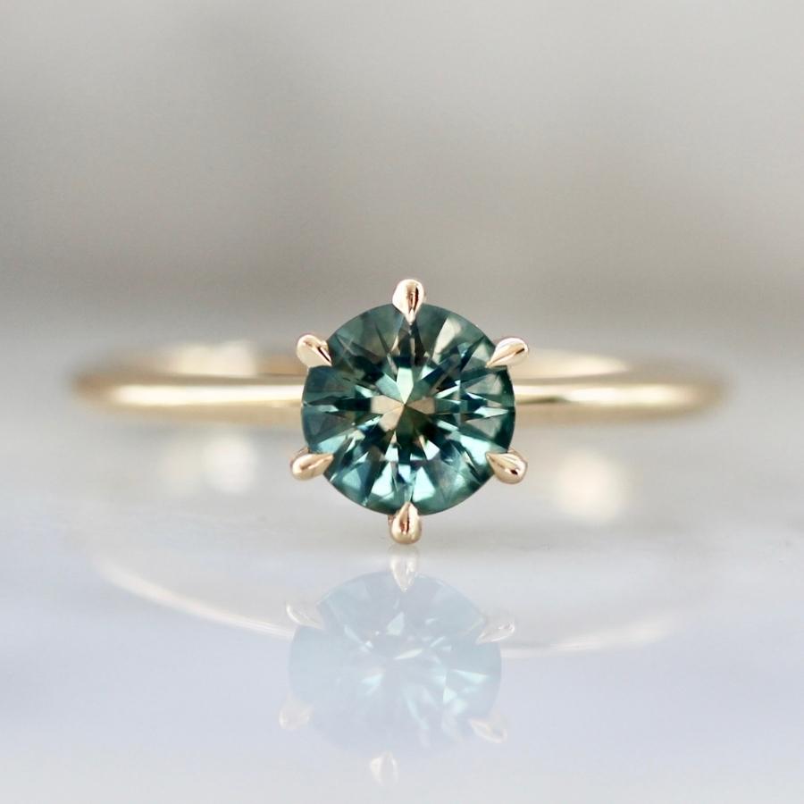 .93 Carat Stella Round Brilliant Cut Montana Sapphire Ring