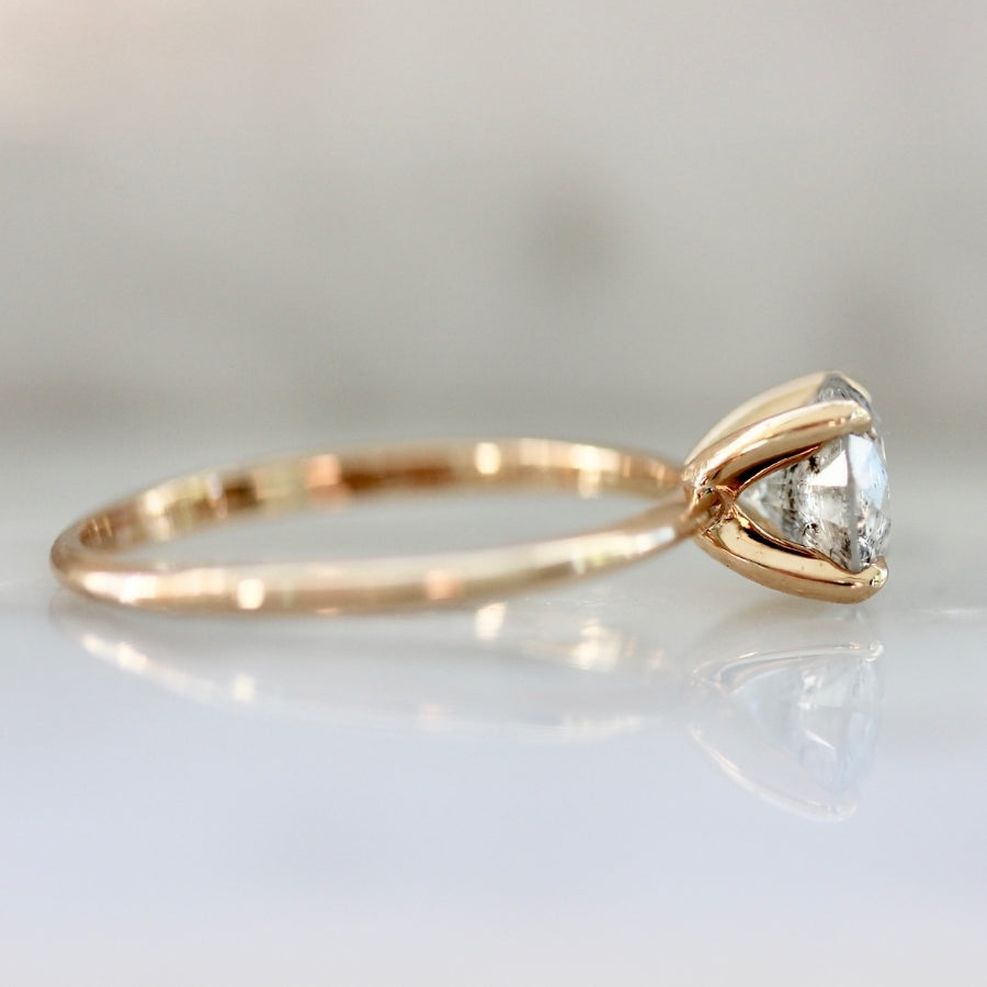 1.12 Carat Stella Salt & Pepper Round Brilliant Cut Diamond Ring