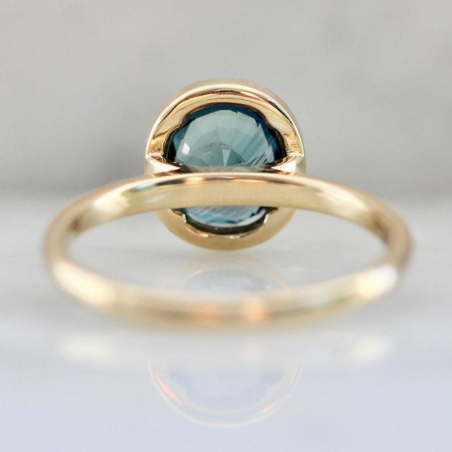 
            Seven Seas Blue-Green Oval Cut Sapphire Ring