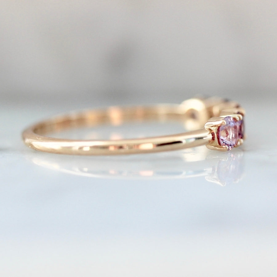 Venus Pink Ombré Round Cut Sapphire & Spinel Band