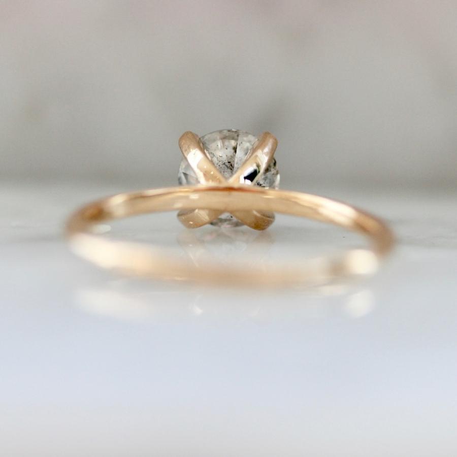 1.24 Carat Stella Salt & Pepper Round Brilliant Cut Diamond Ring