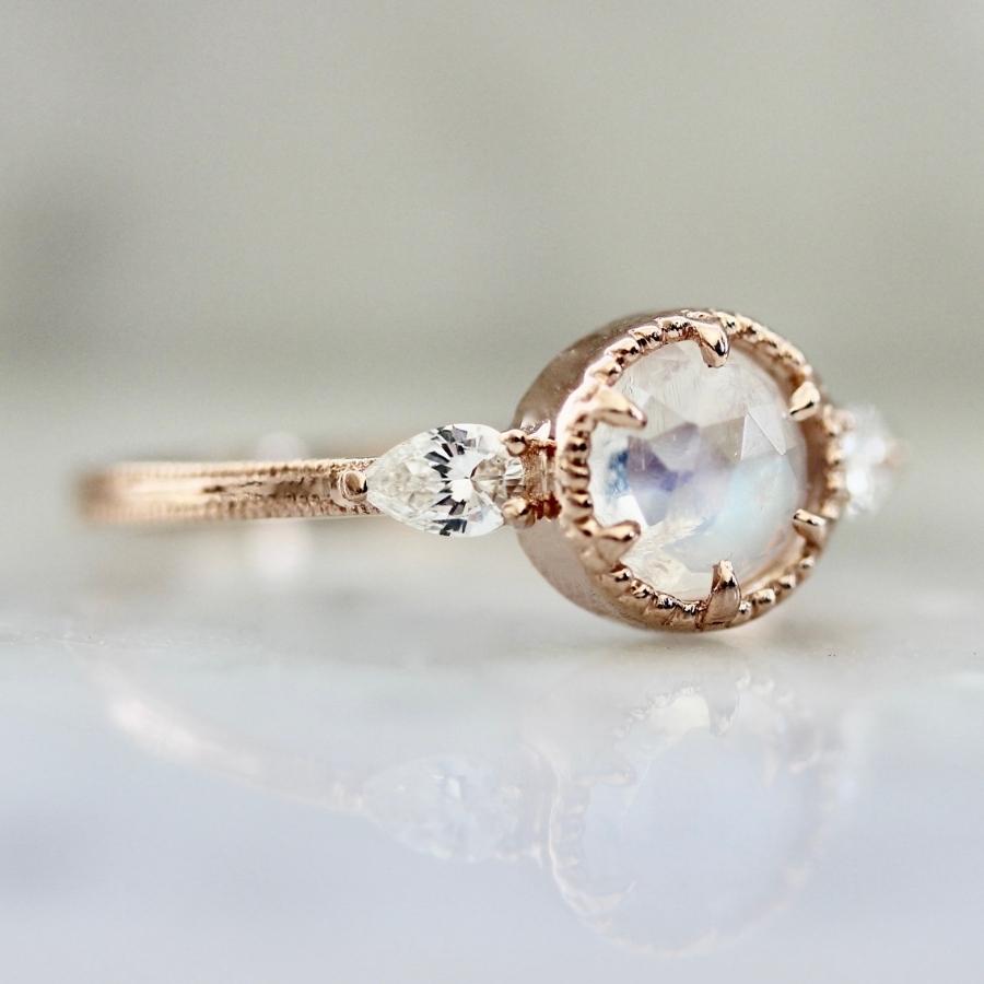 
            Love Potion Round Rose Cut Moonstone Ring