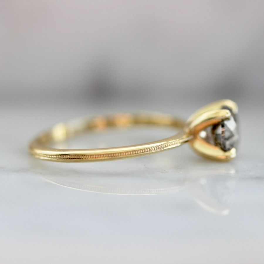 Stella Salt & Pepper Diamond Ring in Yellow Gold